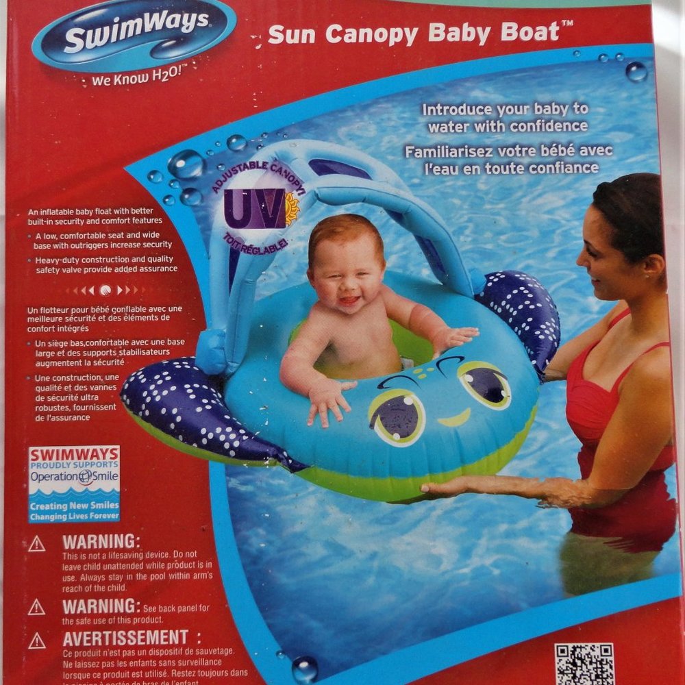 Swimways Sun Canopy Baby Boat for Swim Step 1